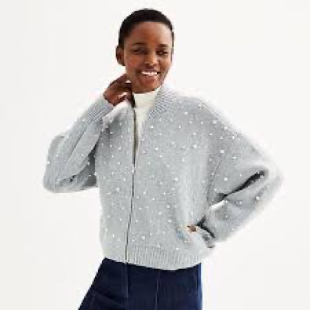 Pearl grey cardigan NWT